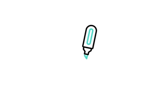 Animated Education Highlighter Icon Draws Line