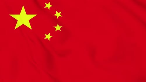 Seamless Loop of Waving China Flag