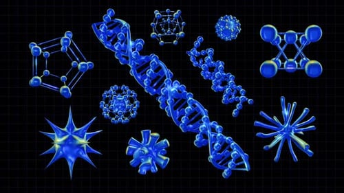 Fond de molécules subatomiques irisées