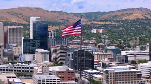 Stunning Aerial View of the Salt Lake City Skyline in Utah Showcasing Its Remarkable Beauty