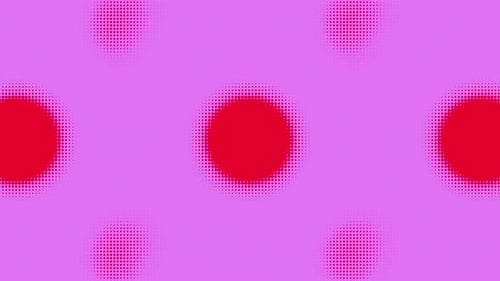VJ Loop-Hintergrund mit roten, gepunkteten, runden Farben