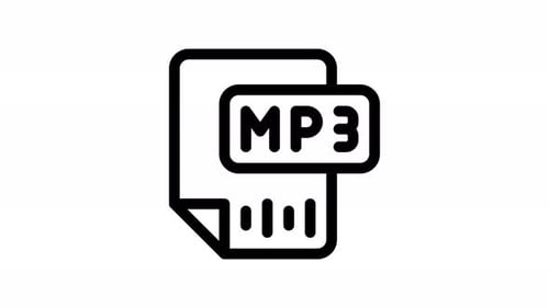 Animated Minimalist MP3 Audio File Icon