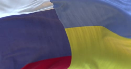 Bandera de Rusia y Ucrania