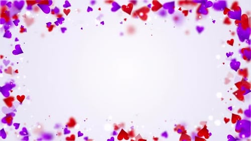 Animated Red and Purple Hearts Celebration Frame Loop