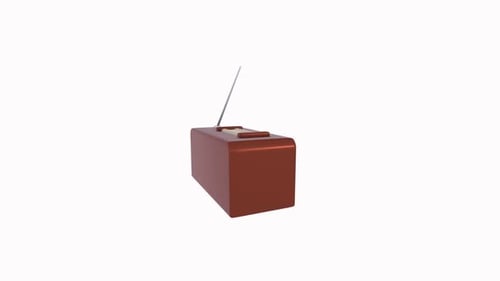 Rotating Retro Radio 3D Animation