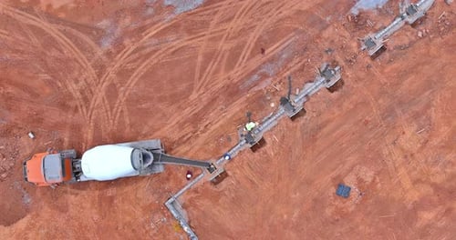 Concrete Pouring of Foundation Columns for the Building