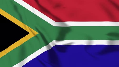 South Africa Flag Waving Seamless Loop Animation
