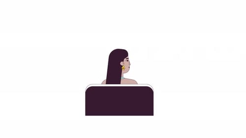 Mujer de Oriente Medio en la línea de cine, teatro, animación de personajes en 2D