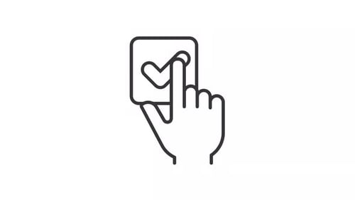 Animated one choice line icon