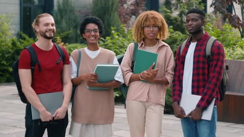Diverse Students Celebrating Graduation on Campus