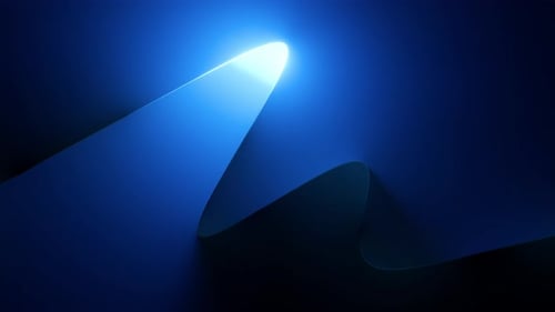 Abstract Blue Neon Light Line Flowing Background