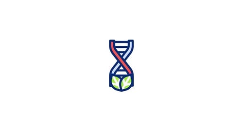 Animated DNA Helix with Leaves Icon