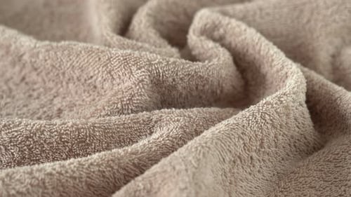 Beige Towel Texture Background with Soft Terry Cloth