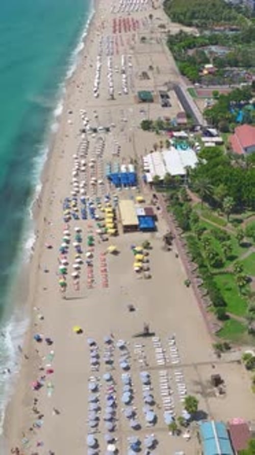 Aerial View of Beach City on Sunny Day