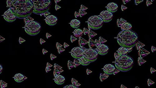 Animation conceptuelle de chute de fruits, fruits de pastèque tombant sur fond dégradé doux, tranchés