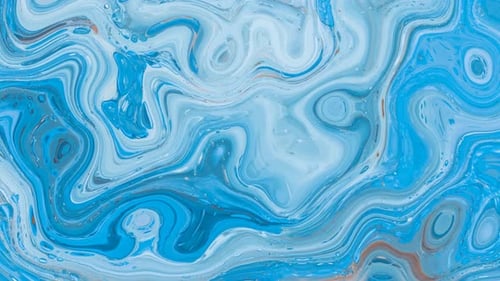 Dynamic Blue Liquid Marble Swirls Motion Background