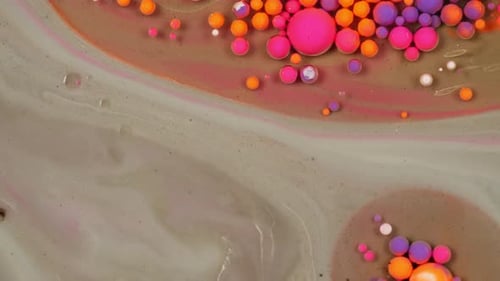 Abstract Liquid Bubbles with Pink, Orange, and Purple