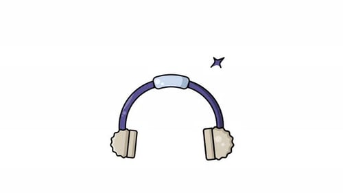 Minimalist Animated Headphones Icon Loop