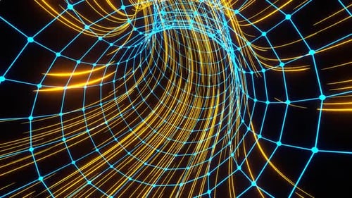 Blue And Orange Neon Wormhole Background Vj Loop In HD