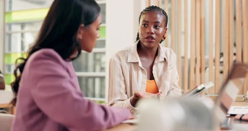 Women Collaborating on Project in Modern Office