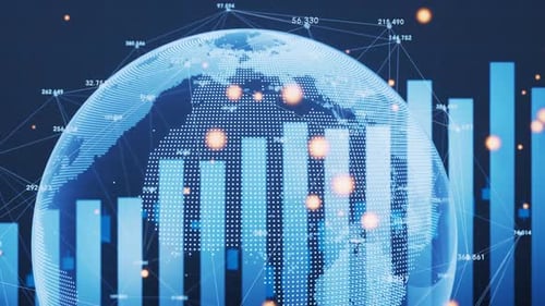 Digital earth with financial graph