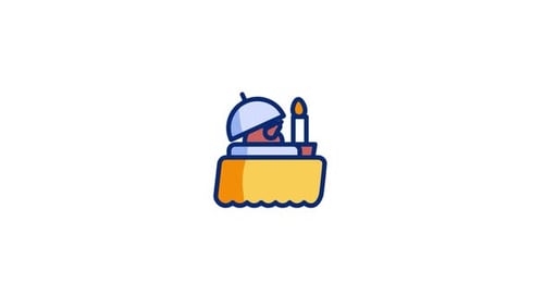 Animated Special Dinner Meal Icon with Lifting Cloche