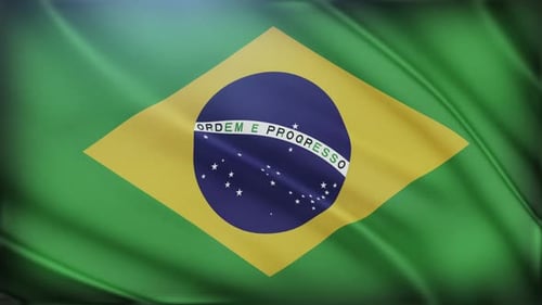 Waving Flag of Brazil Seamless Loop