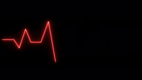 Red Neon Heartbeat Pulse Line Animation