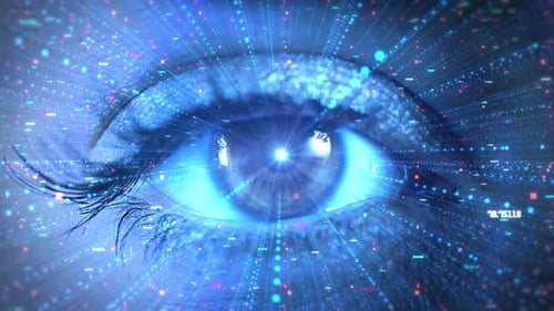 HUD Eye Viewing Digital Technology Information Circles and Signs