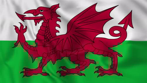 Waving Flag of Wales Animation