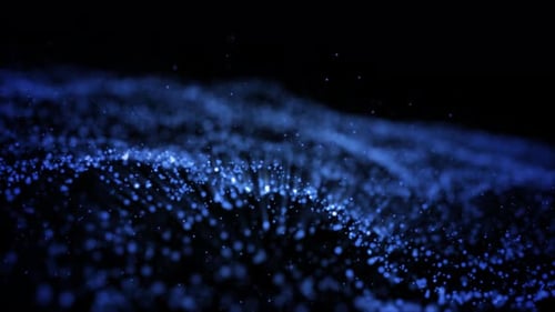 Abstract Blue Particle Wave Flow Background Loop