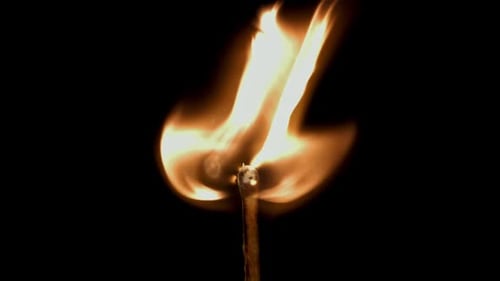 Lighting Matches Filmed is Slow Motion 1000 Fps
