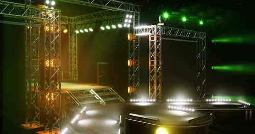 Animated Stage Lighting and Truss Structure for Events