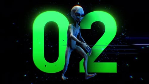 Alien Green Countdown Nummer 02