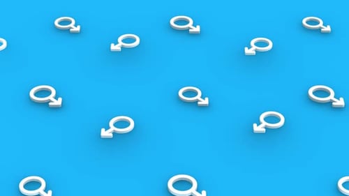 Animated Male Gender Symbol Pattern Background