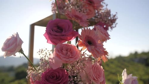 Elegant Roses in a Flower Wedding Arrangement