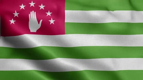 Realistic Waving Flag of Abkhazia Seamless Loop