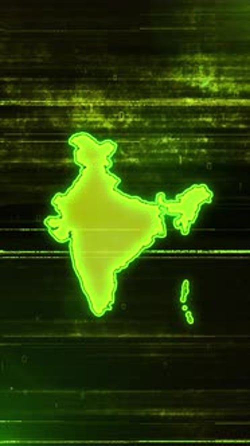 India Digital Futuristic Glitch Map