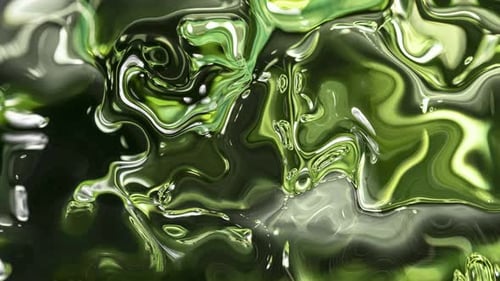 Abstract Green Liquid Swirl Background Seamless Loop