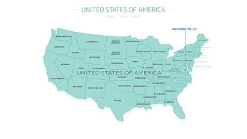 Animated Element of Geographic Infographics Map of the Contiguous US