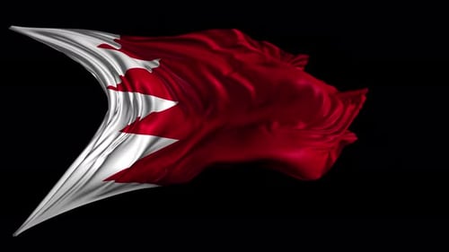 Bahrain Flag Waving Loop Animation