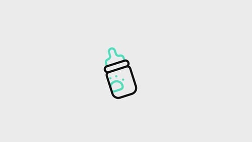 Animated Line Art Baby Bottle Reveal Icon