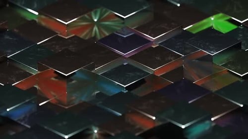 Light Multicolor Abstract Glossed Textured Cubes Background VJ Loop in HD