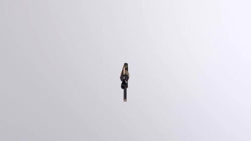 Rotating 3D Assault Rifle with Black and Gold Design