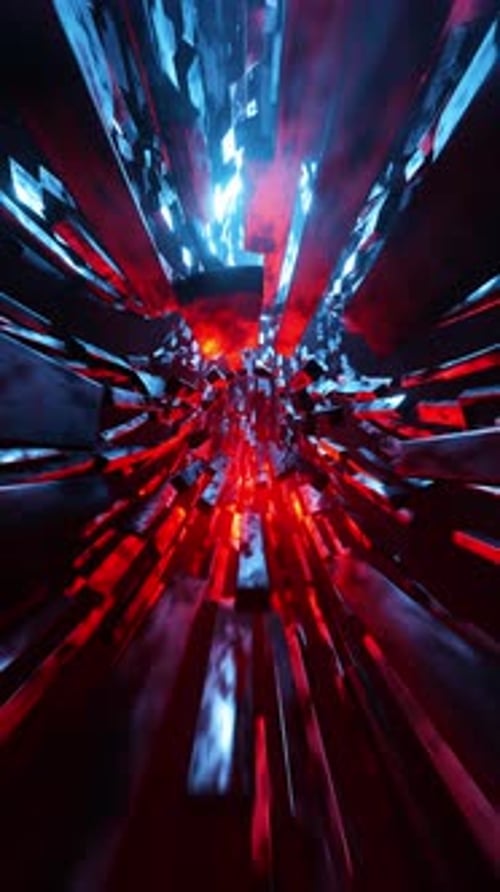 Vol dans un tunnel futuriste dans l'espace. Animation en boucle