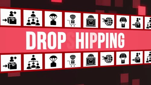 Dropshipping Concept With Icons On Digital Background