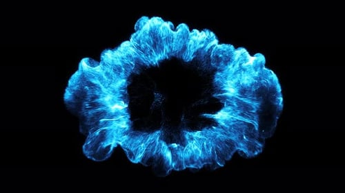 Blue Electric Particle Energy Burst Reveal