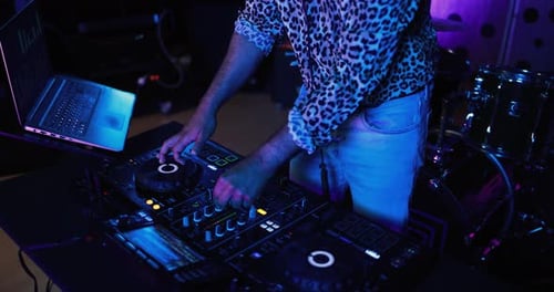 African Dj Man Mixing New Album Inside Boutique Recording Studio African