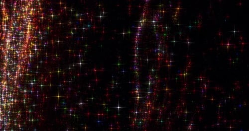 Abstract Sparkling Stars Glittering on Black Background