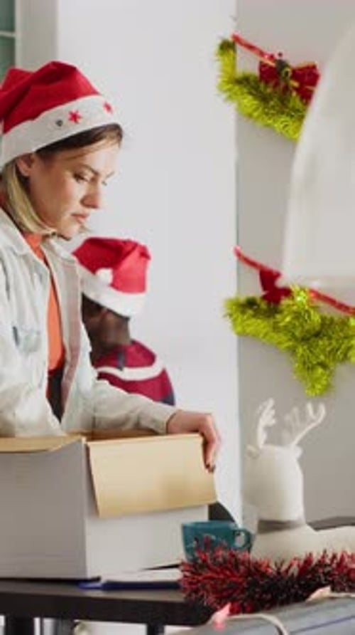 Vertical Video Fired Woman Steals Christmas Ornament